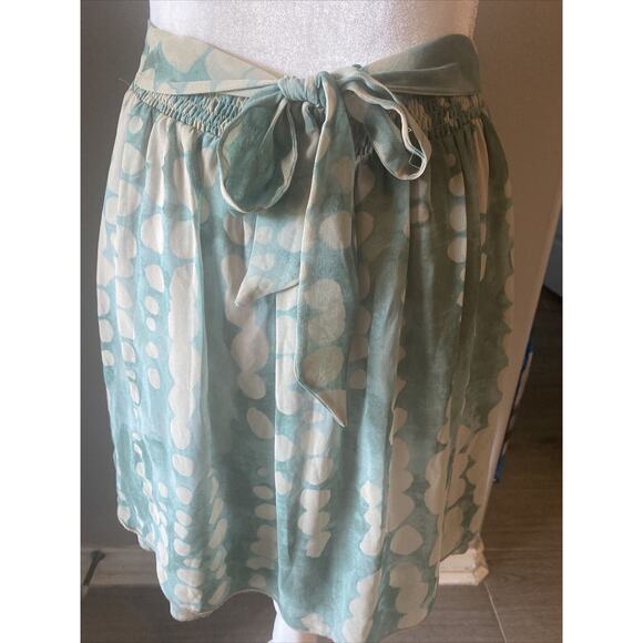 LA FEE MARABOUTEE Skirt Green Print Chiffon, Size 38, Small - Picture 4 of 10